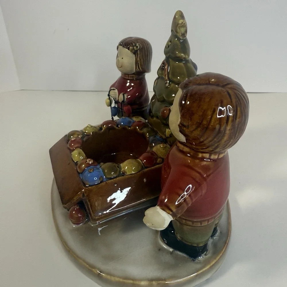 Yankee Candle Exclusive Ceramic Kids and Tree Christmas‎ Candle Holder NEW